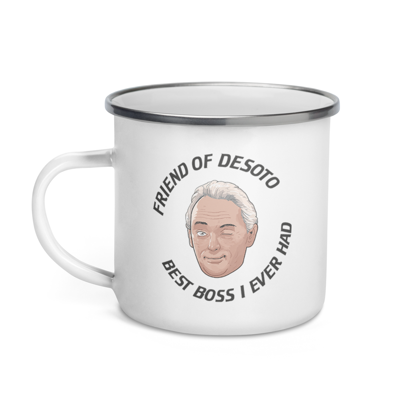 The Friend of DeSoto Enamel Mug