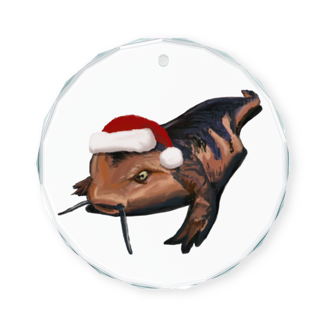 Threshold Santa Crystal Glass Ornament